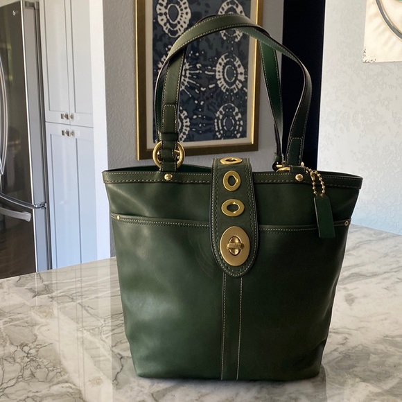 Coach Bags Coach Legacy Lily Turnlock Green Leather Purse Poshmark